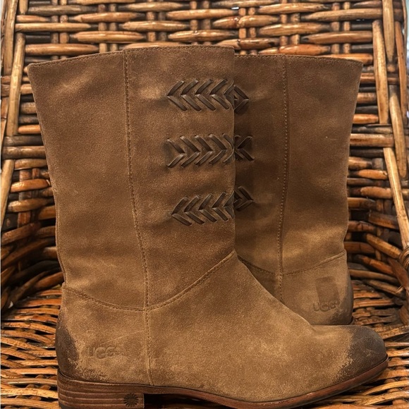 UGG Cailyn Womens 6 Boots
Brown Distressed Suede Winter
Western Low Heel Roper - Picture 2 of 12